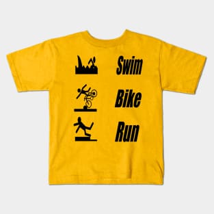 Swim Bike Run Kids T-Shirt